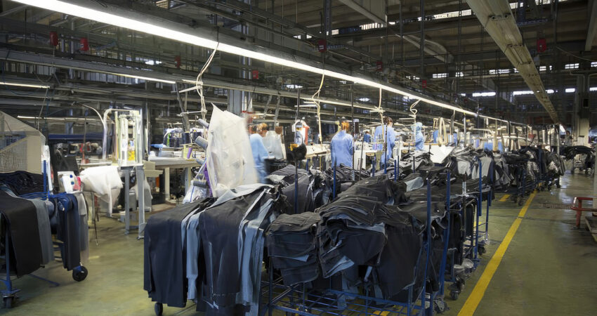 Workers in the textile factory.